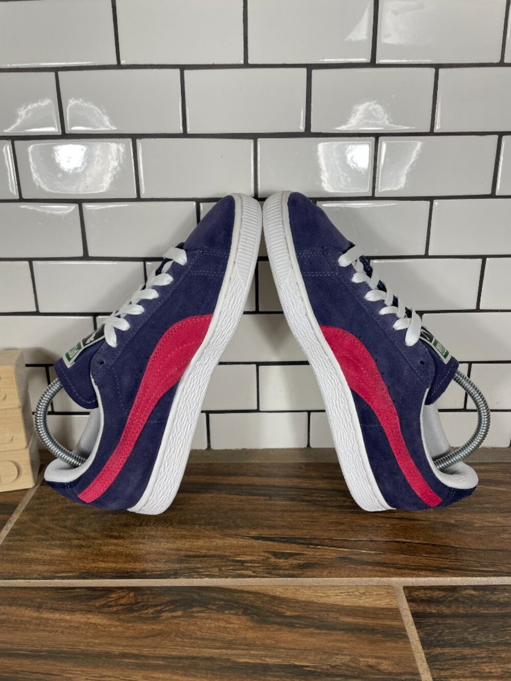 Puma Suede Classic Shoes Womens Size 8.5 Crown Blue Red Casual Low Top Sneaker - Picture 6 of 13